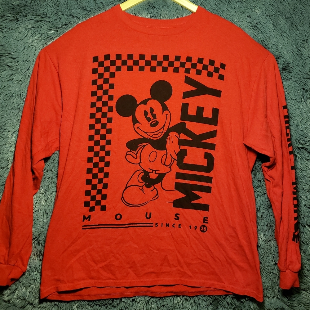 Disney Micky Mouse Red Long Sleeve Shirt